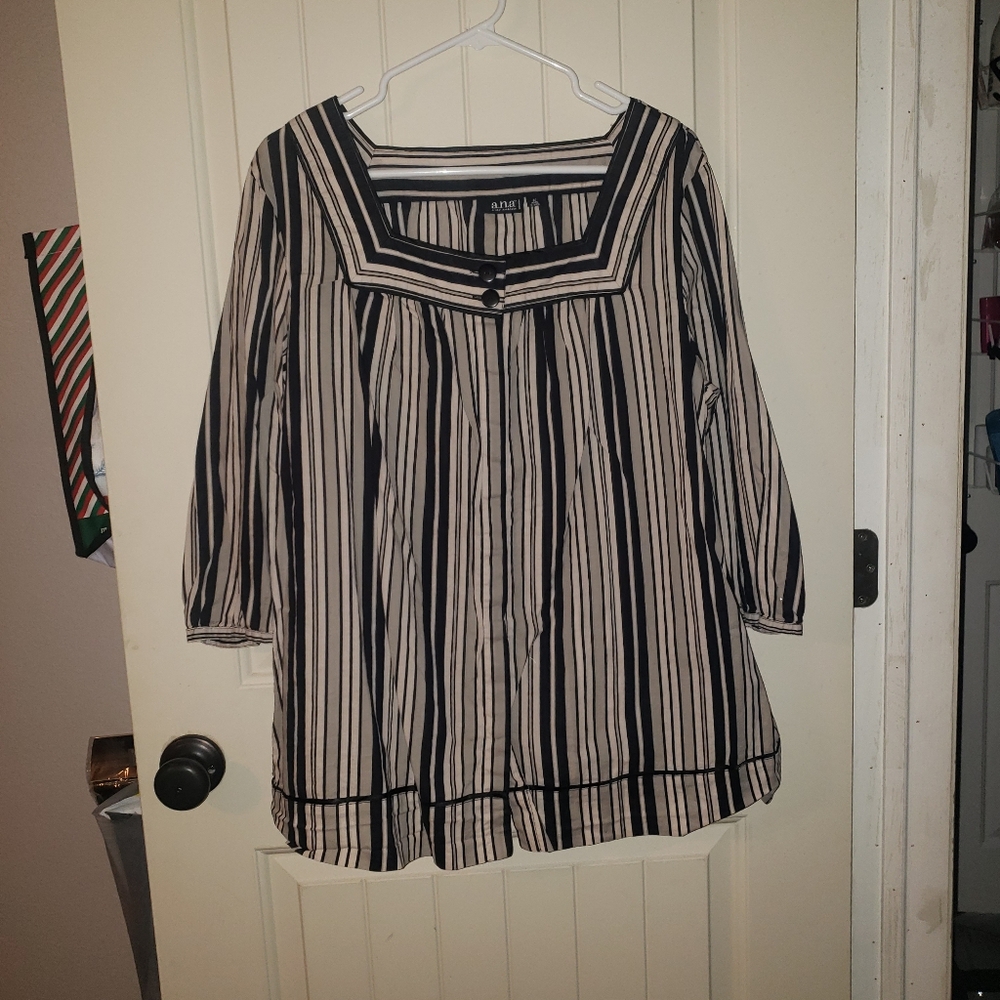 A.N.A black,cream,grey mid sleeve super cute business casual shirt